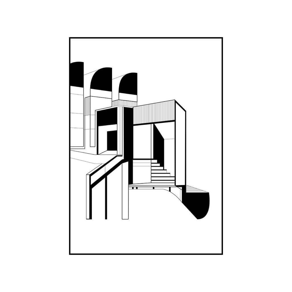 Illustration inspireret af Bauhaus-Archiv museum i Berlin købes hos Kristina Dam studio